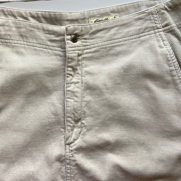 Eddie Bauer Womens 16 Corduroy Maxi Skirt Tan Long Minimalist Modest Back Slit - Picture 6 of 9